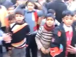 فري برس   كرم الزيتون مظاهرة بقيادة امرأة 27 12 2011