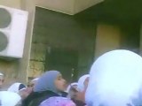 فري برس   مظاهرة طلاب المدارس ورمي المناشير بالشوارع معضمية الشام 28 12 2011