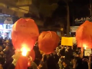 فري برس   ‏ ريف دمشق بوالين الشهداء في سماء الزبداني 28 12 2011