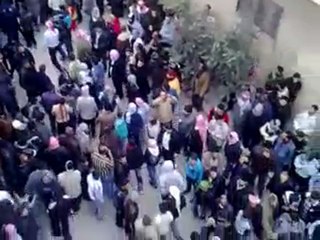 حماه - منطقة الحاضر حي الحميدية - مظاهرة حاشده تشييع...