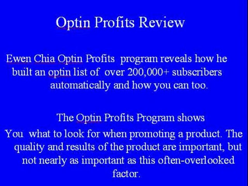Optin Profits Review-Ewin Chia