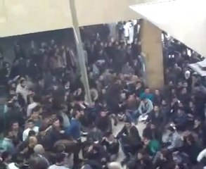 فري برس   اعتصام كلية هندسة الميكانيكية 29 12 2011