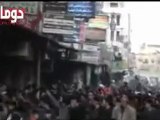 فري برس   ريف دمشق دوما  تواجد عصابات الأمن ودخول اللجنة العربية 30 12 2011