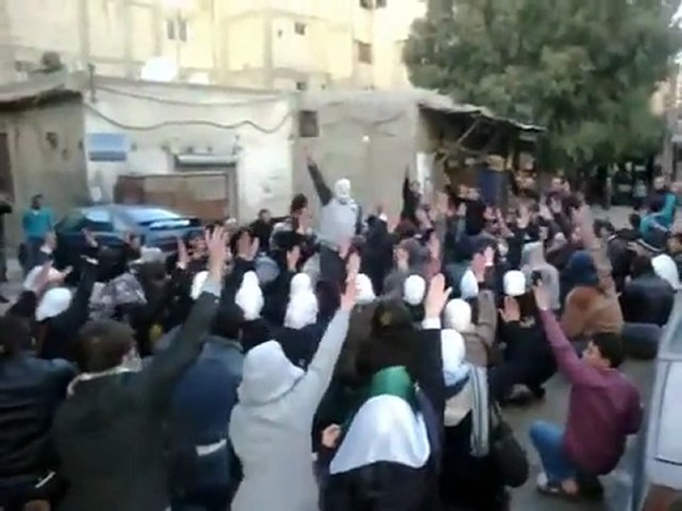 فري برس   مظاهرة أحرار الميدان وأداء قسم الثورة وعدم خيانة دم الشهداء في دمشق 2 1 2012