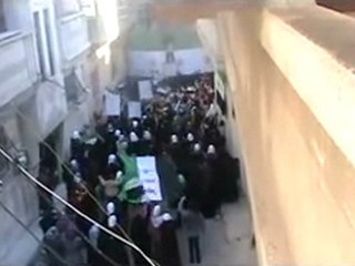 فري برس   حمص باب الدريب مظاهرت حرائر بعد خطاب الاسد 10 1 2012 ج2