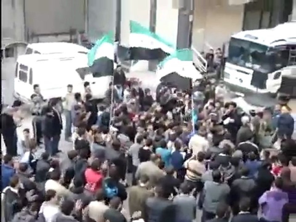 فري برس   ريف دمشق   سقبا   مظاهرة ردا على خطاب بشار 10 1 2012