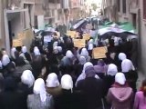 فري برس   مظاهرة نسائية في جورة الشياح ردا على خطاب بشار 10 1 2012