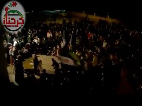 فري برس ادلب جرجناز مظاهرة مسائية نادت ياعرب بيكفي سكوت الشعب السوري عمبموت يوم الأربعاء 11 1 2012