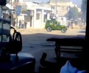 فري برس   تواجد كثيف للآليات العسكرية حماة كفرنبودة 11 01 2012