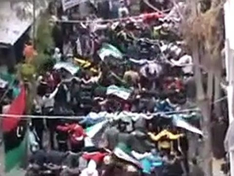 فري برس حمص باب السباع مظاهرة الجامعة تقتلنا وغير الله ما ألنا جمعة دعم الجيش الحر 13 1 2012