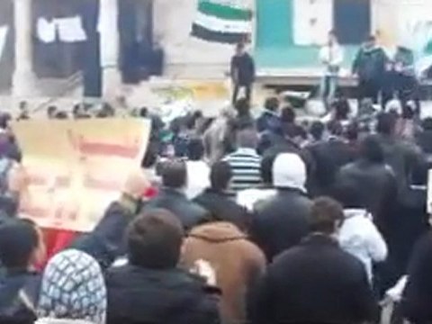 فري برس حمص الوعر الجديد طفل ضرير يغني يلا ارحل يا بشار 13 1 2012