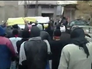 فري برس   دمشق  المزة مظاهرة حي الفاروق نصرةً لحي المصطفى 13 1 2012