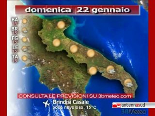 Previsioni del tempo, domenica 22 gennaio