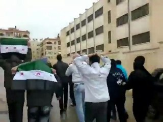 فري برس   حلب    حي الزهراء    مظاهرة 15 1 2012