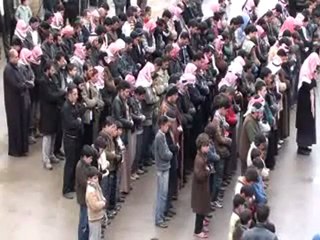 فري برس   حمص   ديربعلبة الصلاة على الشهيدة يسرى اليونس