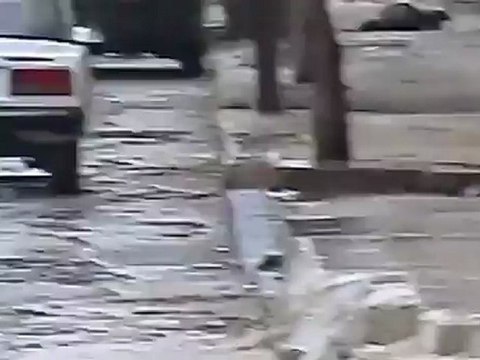 فري برس حمص الخالدية قنص أحد المارة من قناص المطاحن 17 1 2012