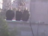 فري برس   حماة ساحة العاصي تجمع الامن والشبيحة فوق مبنى الحزب 18 1 2012