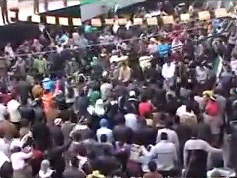 فري برس مظاهرة باب الدريب ساحة عمر جمعة معتقلي الثورة 20 1 2012