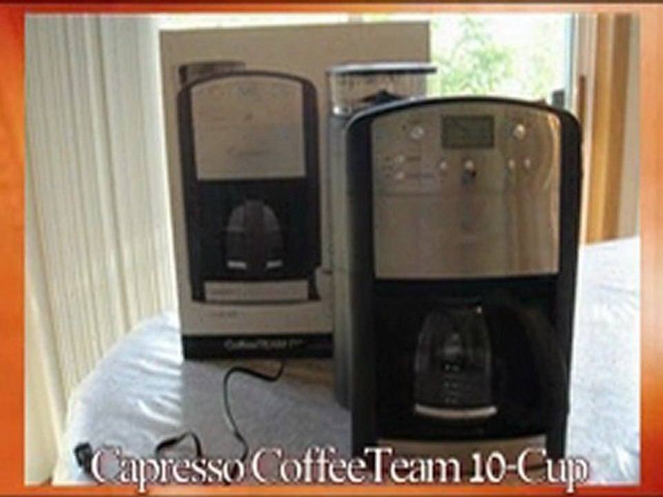 Capresso CoffeeTeam 10-Cup Digital Coffeemaker with Conical Burr Grinder