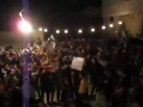 فري برس حماة طريق حلب شارع التوحيد مظاهرة مسائية 20 1 2012