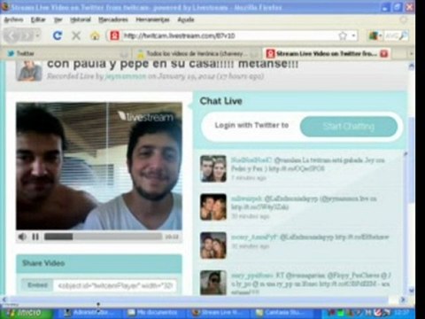 Pedro y Paula Twitcam con Jey 1 - 20 de Enero
