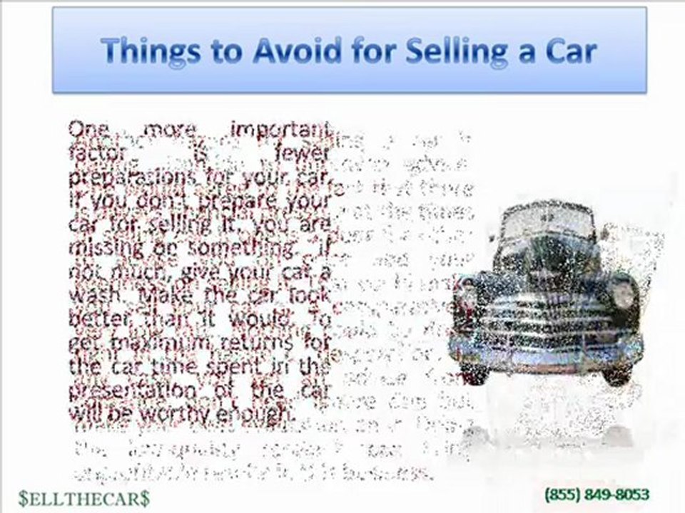 Things to avoid selling a car