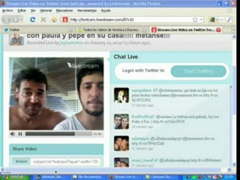 Pedro y Paula Twitcam con Jey 2 - 20 de Enero