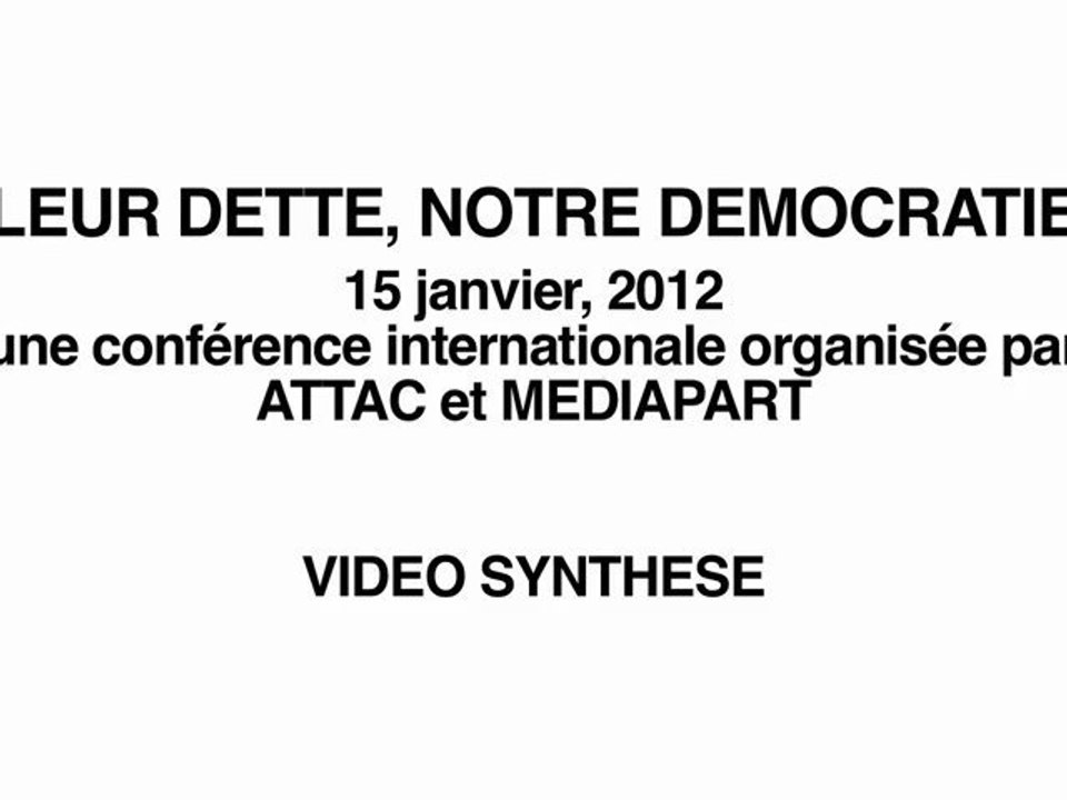 Leur dette, notre démocratie: synthèse