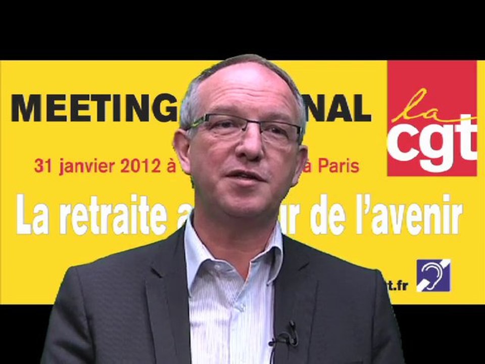 Eric Aubain présente le meeting sur les retraites du 31 janvier.