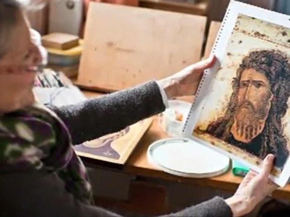 Derniers préparatifs dans l'atelier d'icônes du "P. Igor"