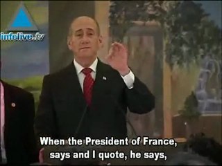 Olmert Receives Overwhelming Support From Sarkozy