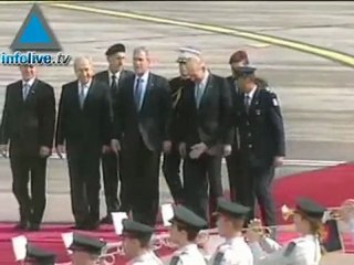President George W. Bush Receives A Warm Reception On Arrival In Israel