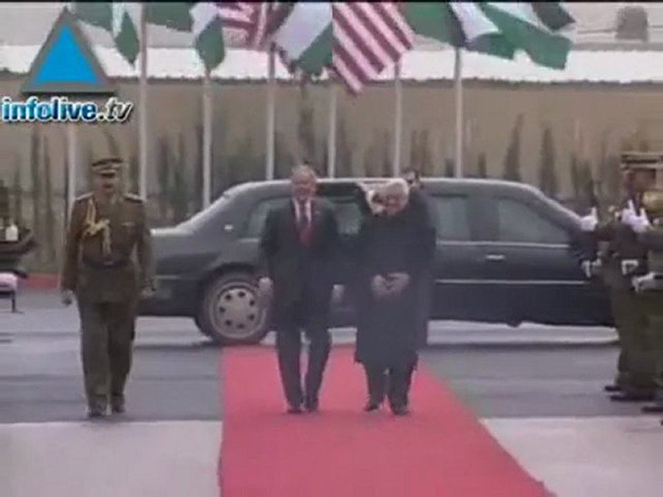 Footage From Ramallah as President George Bush Meets Palestinian President Mahmoud Abbas