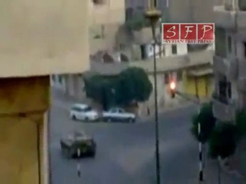 اطلاق النار من الدبابات حمص باب الدريب 1-7-2011