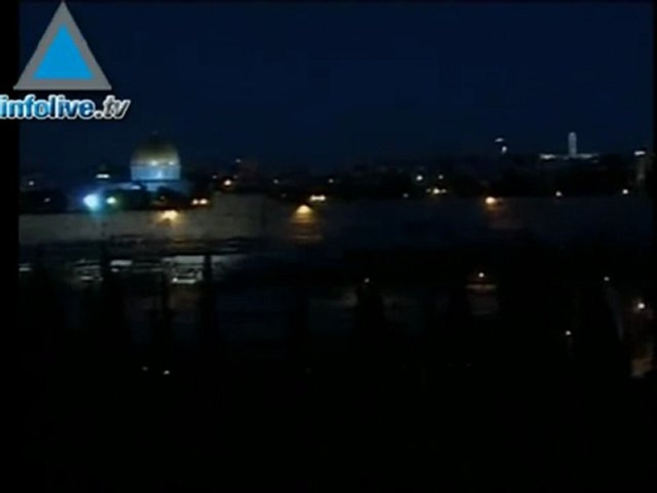 Lunar Eclipse Over Jerusalem's Skyline