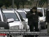 Italia: taxistas protestan por potencial aumento de gasolina