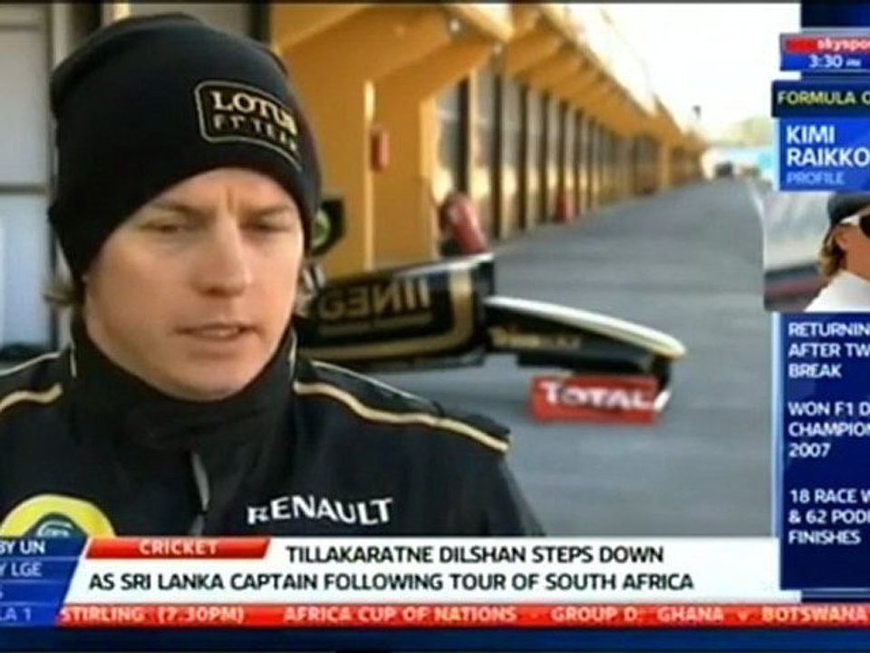 Kimi Räikkönen Interview at Lotus Renault R10 Test Valencia 2012 Day 1