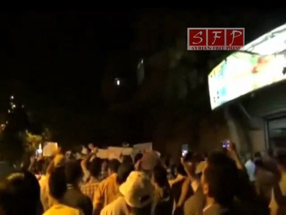 دمشق شارع خالد بن الوليد مظاهرة مسائية 10-7-2011