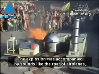 Hizbullah Supporters Blow Up Model Of Israel's Nuclear Plant