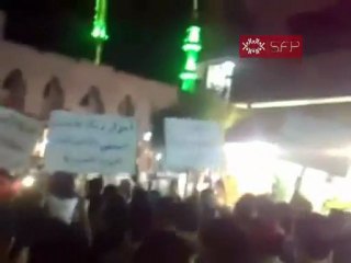فري برس   مظاهرات زملكا ريف دمشق لافتات رائعة 14 9 2011