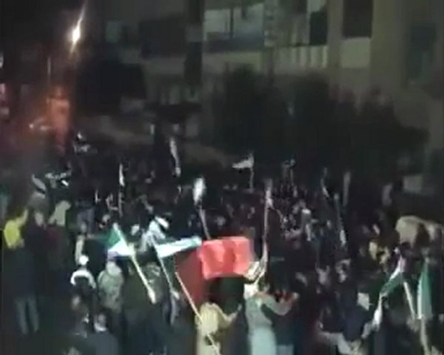 فري برس   حمص القصور   مسائية طار القذافي إجا دور الزرافة 17 11 2011