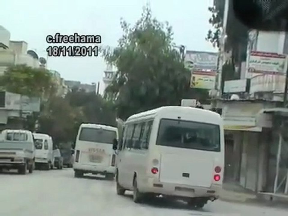 فري برس   حماة حي الصابونية انتشار امني كثيف جمعة طرد السفراء 18 11 2011