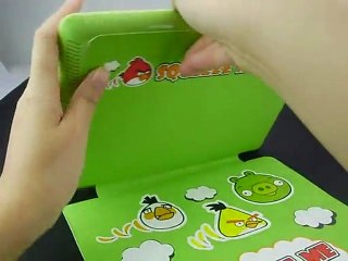 Cute Angry Birds Decorated iPad 2 Smart Cover Green