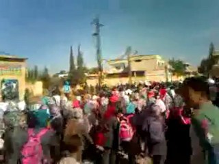 فري برس   درعا  خربة غزالة  مظاهرة طلابية 23 11 2011 جـ2