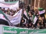 فري برس   حمص الحشود في حي المريجة بباب السباع يقولون لا لطائفية في جمعة الجيش الحر يحميني 25 11 2011