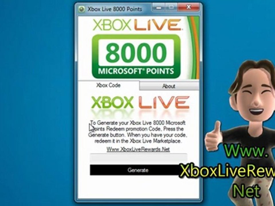 Xbox Live 8000 Microsoft Points Free Giveaway - Tutorial