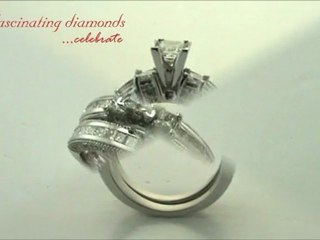3 Stone Princess Cut Diamond Bridal Ring Set Channel Setting