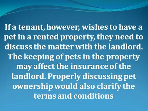 What about Pets in Rented Properties