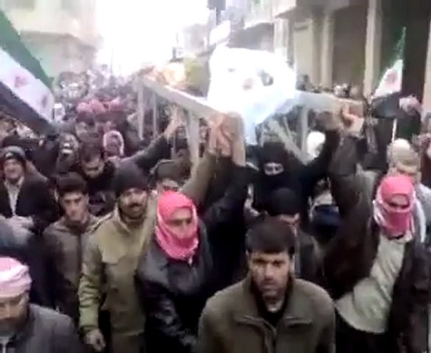 فري برس   جبل الزاوية   احسم تشييع الشهيد سليمان هنداوي 22 1 2012 جـ1