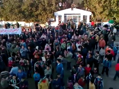 فري برس إدلب سراقب مظاهرة مسائية نصرة لدوما وادلب الاثنين 23 1 2012